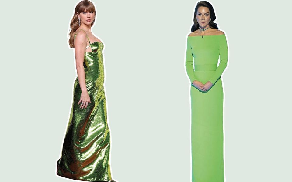 Green eyed glamour: Taylor Swift in Gucci, the Princess of Wales in Solace London (ES)