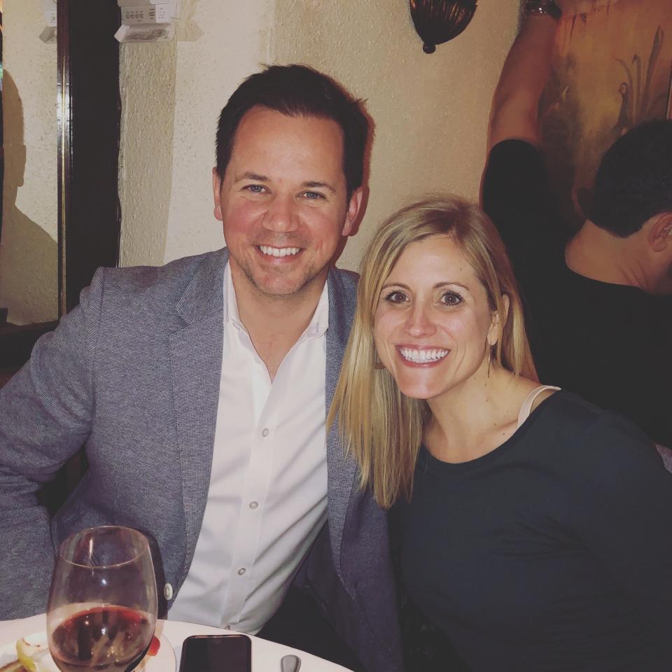 Matt Atkenson, U.S. retail communications manager at Ford, has studied data that reflects consumer anxiety associated with the uncertain economy. He is pictured here with his wife Stacy on April 27, 2019, in New York.