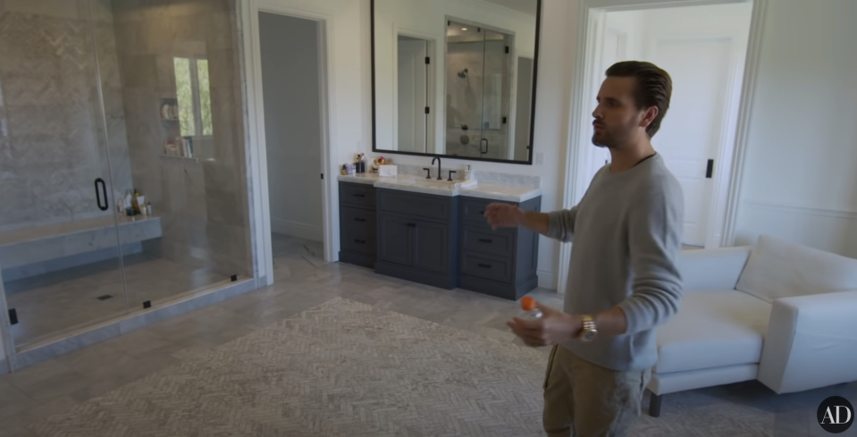 Scott Disick in his bathroom