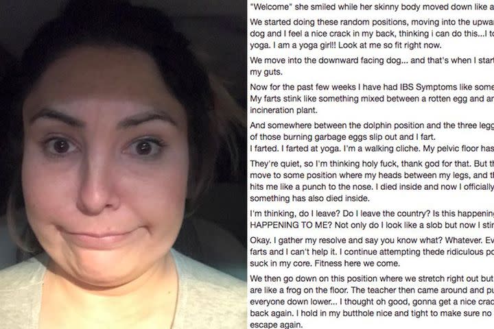 Woman has farting nightmare in first yoga class, heads straight to ...