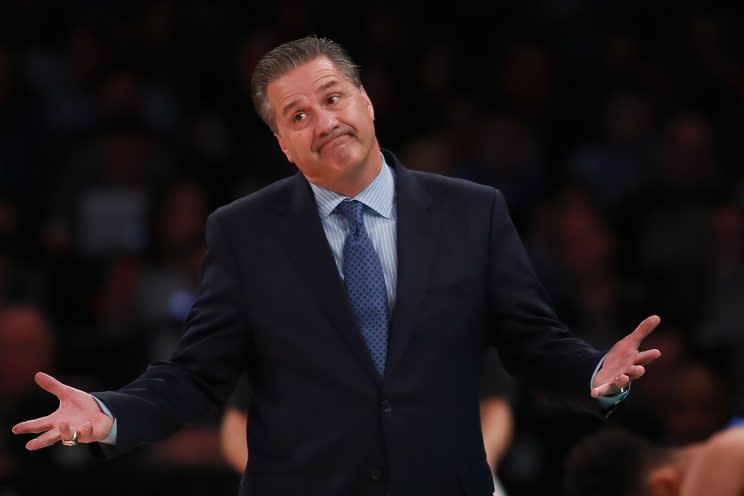 John Calipari brings his Kentucky team to Memphis, where some still harbor resentment toward the coach for abandoning the Tigers. (Getty)
