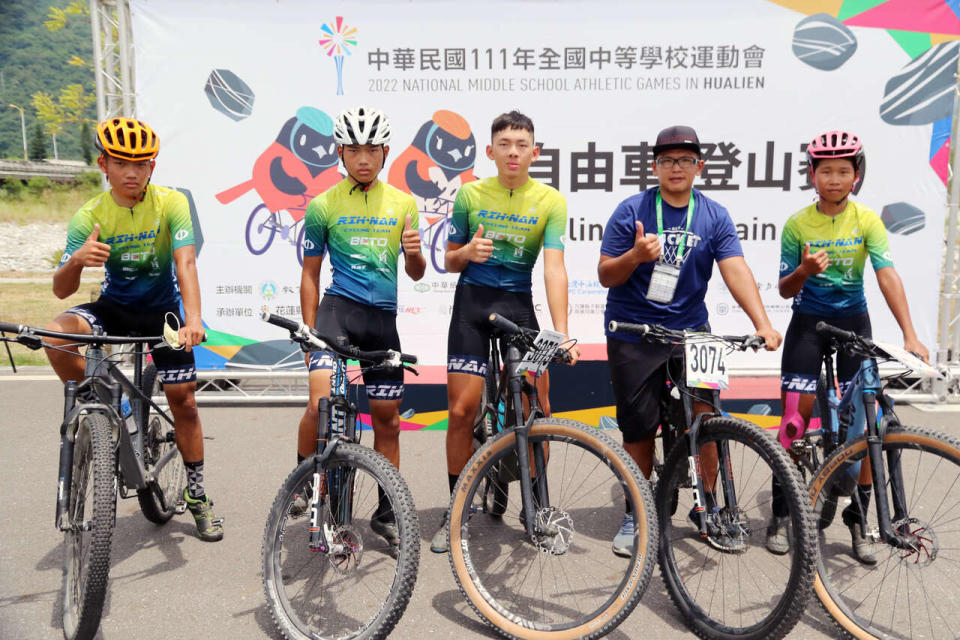 台中市日南國中包辦國男國女登山車2金1銀1銅佳績。資料照片