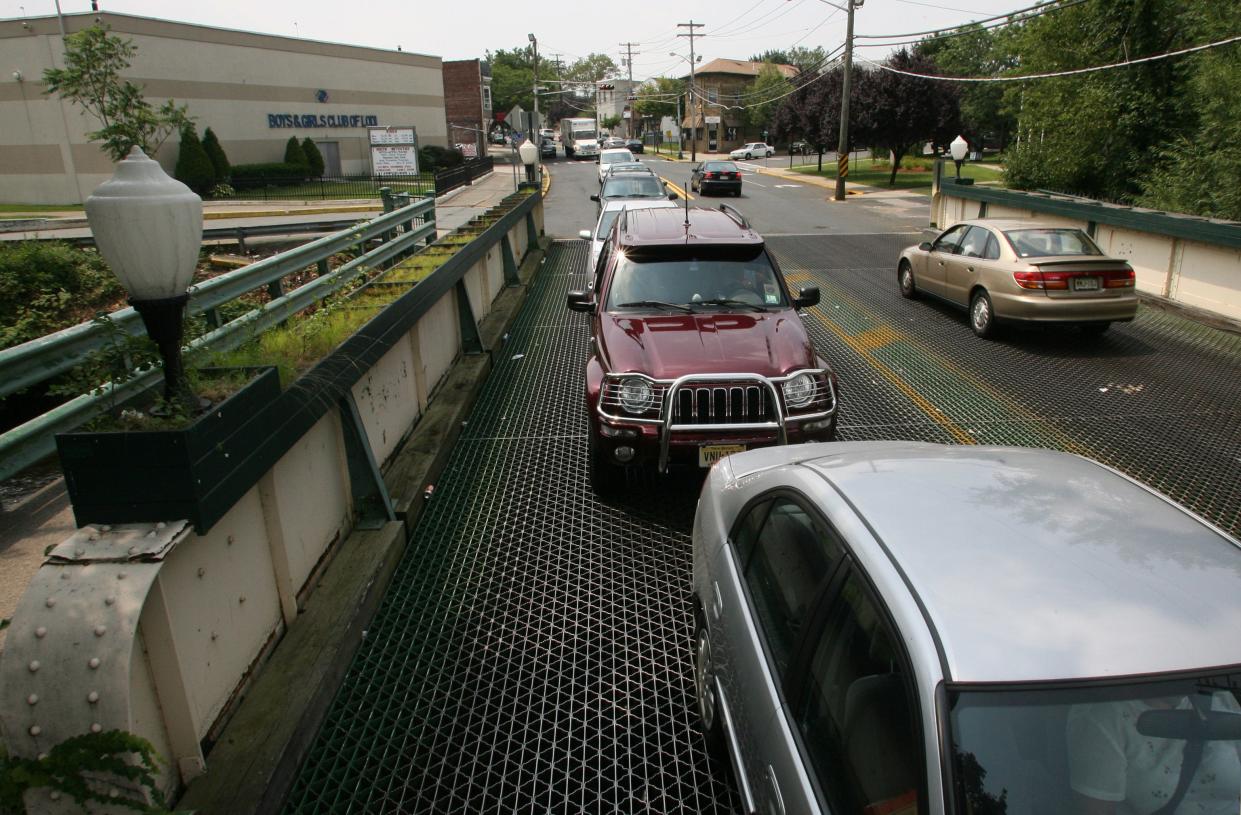 Cars pass through the Passaic Avenue bridge that crosses over Saddle River in Lodi, NJ.pictured on July 19, 2008.