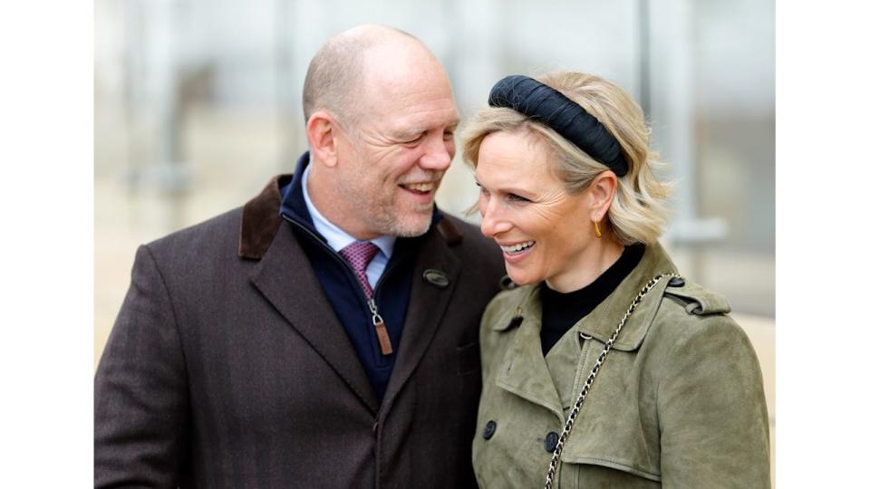 Mike Tindall and Zara Tindall close up laughing
