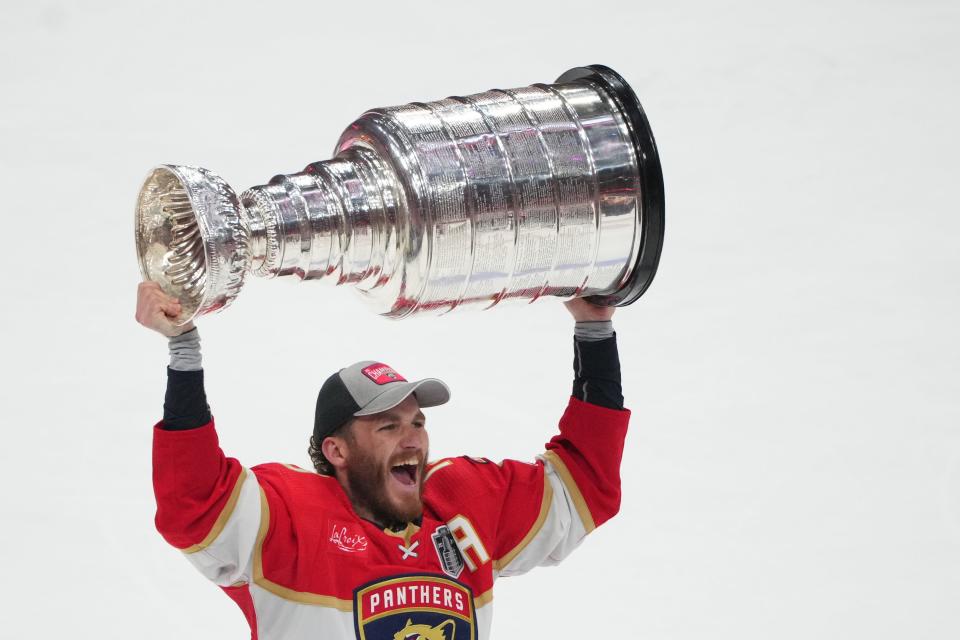 Florida Panthers forward Matthew Tkachuk was named to the U.S. team for the 4 Nations Face-Off.