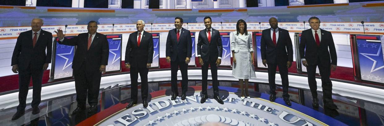 Of the eight Republicans on stage at the party's first presidential debate, six were current or former governors. <a href="https://www.gettyimages.com/detail/news-photo/republican-presidential-candidates-former-arkansas-gov-asa-news-photo/1621999903" rel="nofollow noopener" target="_blank" data-ylk="slk:Joshua Lott/The Washington Post via Getty Images;elm:context_link;itc:0;sec:content-canvas" class="link ">Joshua Lott/The Washington Post via Getty Images</a>