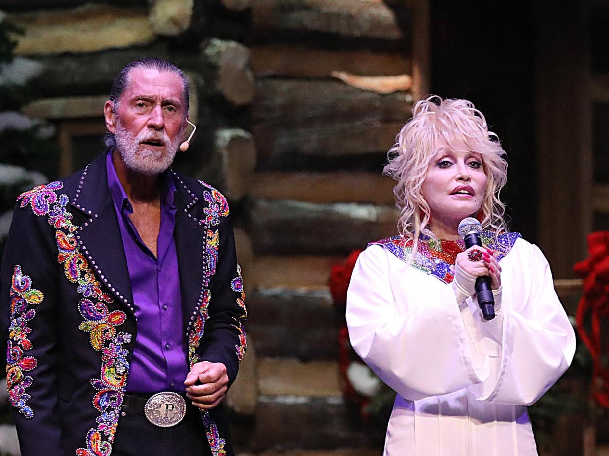 Randy and Dolly Parton in 2018 (Rex Features)