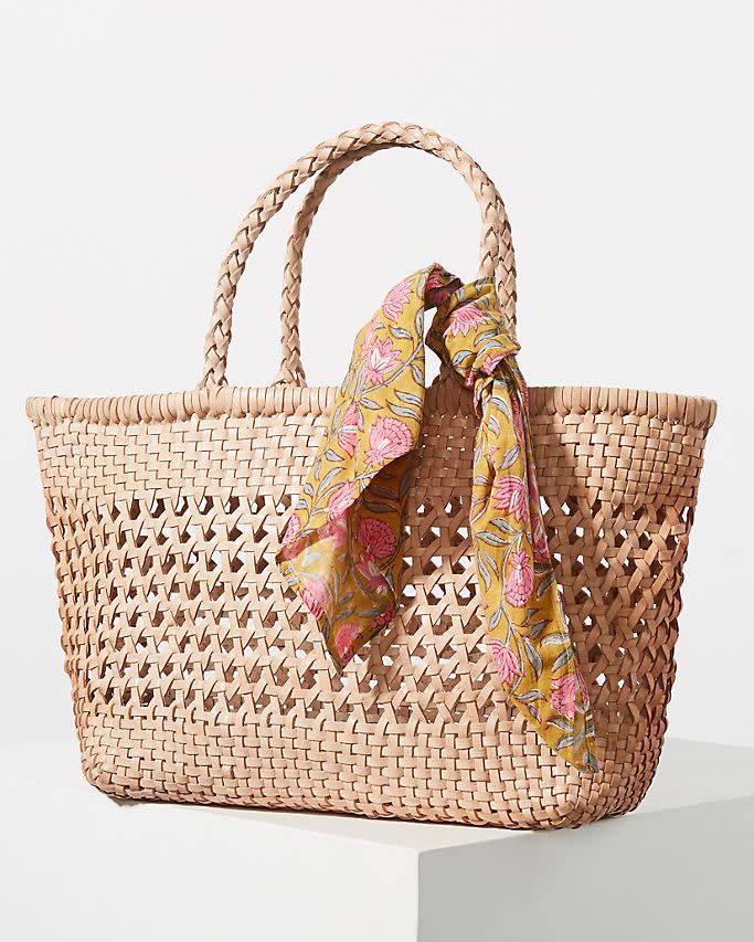 Shira Woven Tote Bag. Image via Anthropologie.