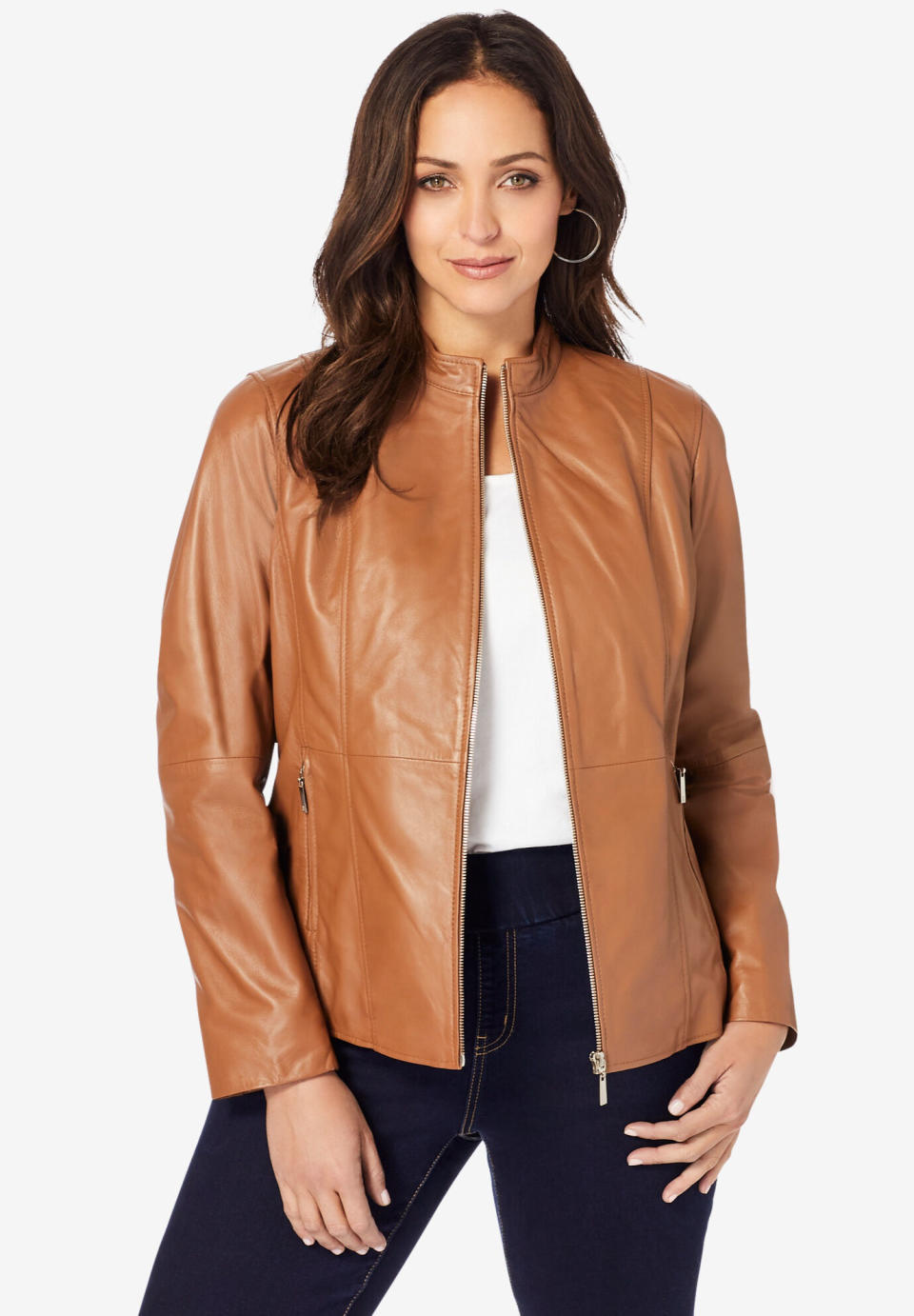 <p><a href="https://go.redirectingat.com?id=74968X1596630&url=https%3A%2F%2Fwww.jessicalondon.com%2Fproducts%2Fzip-front-leather-jacket%2F301374794.html%3FglCountry%3DUS%26glCurrency%3DUSD%26affiliate_id%3D049%26affiliate_location_id%3D01%26gclid%3DCj0KCQjwrs2XBhDjARIsAHVymmT0FywEI7sMhBeL_4dnJa83iH720hynqrJauROuRk8uwbQHt__qGusaAj7cEALw_wcB&sref=https%3A%2F%2Fwww.thepioneerwoman.com%2Ffashion-style%2Fg40873262%2Fleather-jackets-for-women%2F" rel="nofollow noopener" target="_blank" data-ylk="slk:Shop Now;elm:context_link;itc:0;sec:content-canvas" class="link ">Shop Now</a></p><p>Jessica London Zip Front Leather Jacket</p><p>jessicalondon.com</p><p>$149.99</p><span class="copyright">Jessica London</span>