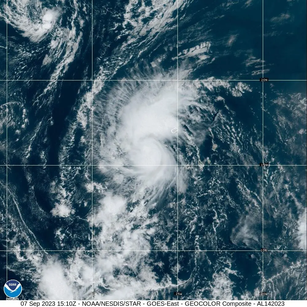 Tropical storm Margot becomes a hurricane (NOAA)