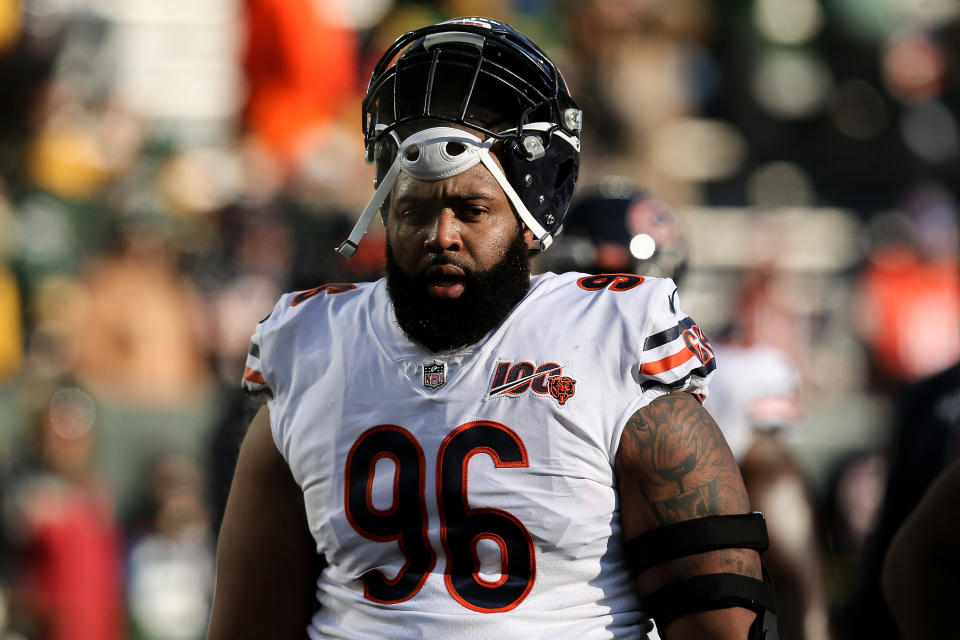 Akiem Hicks took a shot at a former teammate to make a point. (Photo by Dylan Buell/Getty Images)