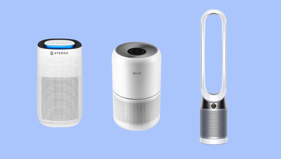 A photo of air purifier brands like Sterra, Levoit and Dyson. (PHOTO: Yahoo Life Singapore)