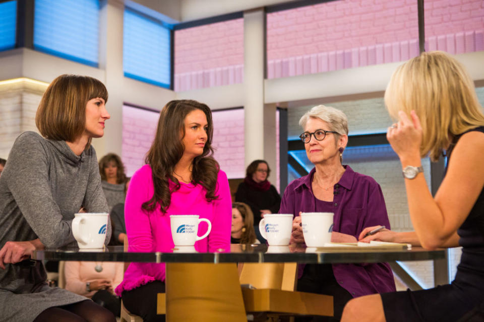 From left, Rachel Crooks, Samantha Holvey, and Jessica Leeds appear on Megyn Kelly’s show on Dec. 11, 2017. (Photo: Nathan Congleton/NBC/NBCU Photo Bank)