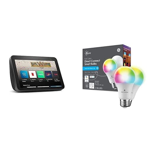 Echo Show 8 + 2 GE CYNC Smart Bulbs