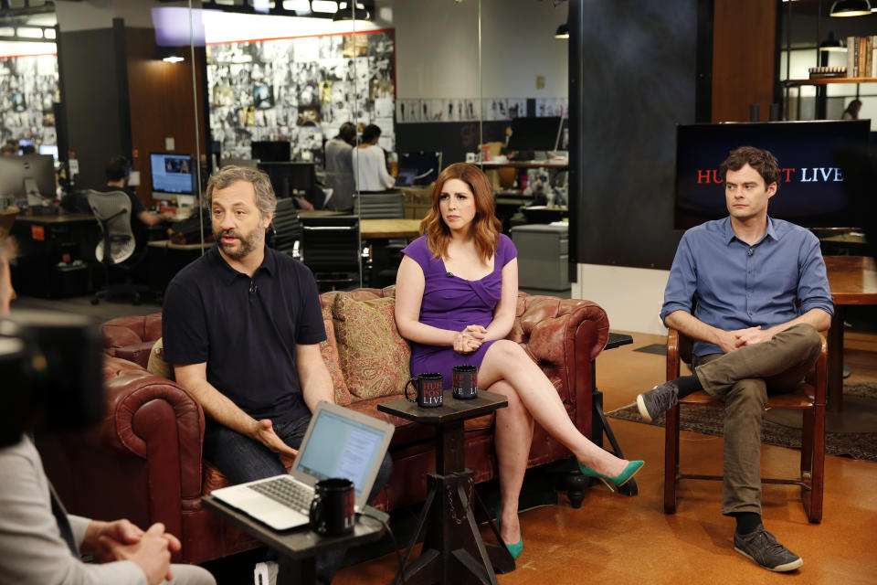 <p>This hilarious trio dropped by on July 15, 2015, to chat about their uproarious comedy "Trainwreck."</p>