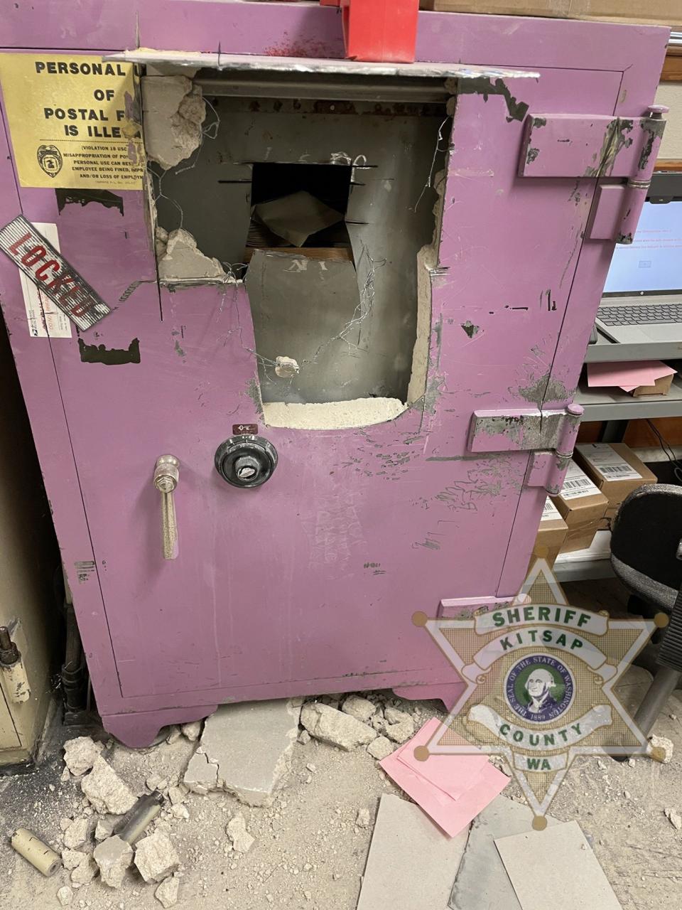 A safe at the Olalla Post Office was cut into last month.