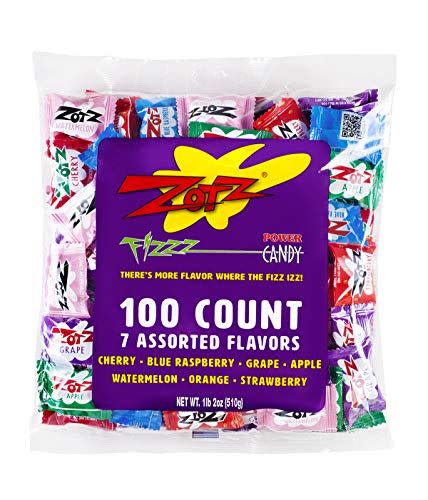 <p><strong>Zotz Fizzy</strong></p><p>amazon.com</p><p><strong>$8.76</strong></p><p><a href="https://www.amazon.com/dp/B01B1G6ZEQ?tag=syn-yahoo-20&ascsubtag=%5Bartid%7C2141.g.34414052%5Bsrc%7Cyahoo-us" rel="nofollow noopener" target="_blank" data-ylk="slk:Shop Now;elm:context_link;itc:0;sec:content-canvas" class="link ">Shop Now</a></p><p>Remember fizzy, sour Zotz? It turns out they're vegan, too, so you don't have to feel bad about eating way too many of them. </p>