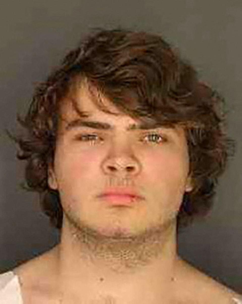 Buffalo supermarket shooting suspect Payton Gendron appears in a jail booking photograph (Reuters)