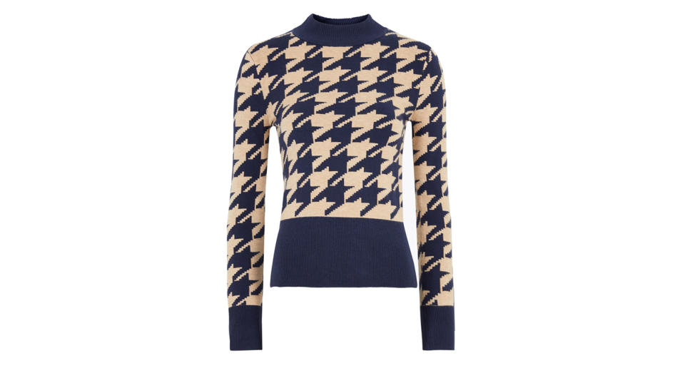 Soft Touch Dogtooth Funnel Neck Jumper