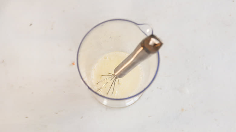 beaten egg whites with whisk