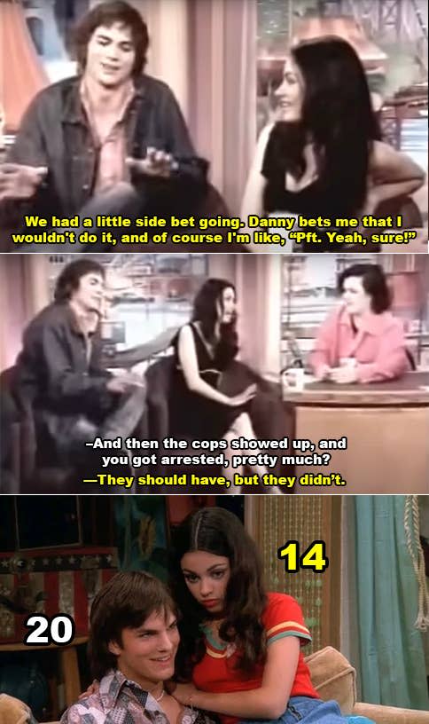 Mila and Ashton being interviewed on "The Rosie O'Donnell Show" in the late 1990s