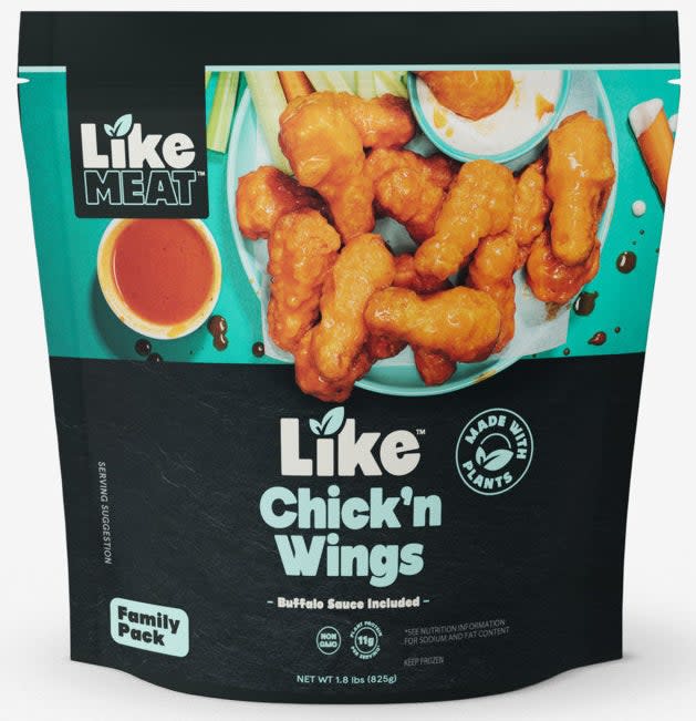 turquoise bag of chicken wings