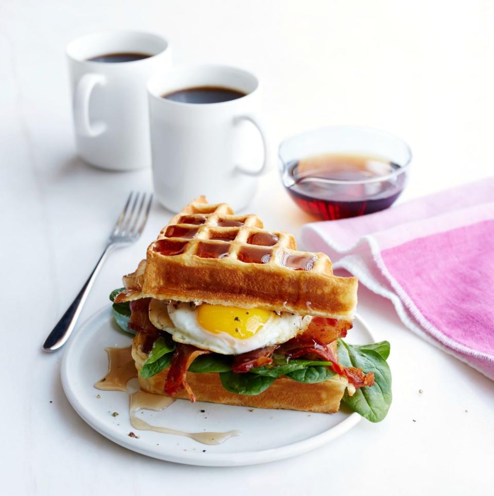 Buttermilk Waffle, Bacon, and Egg Sandwich