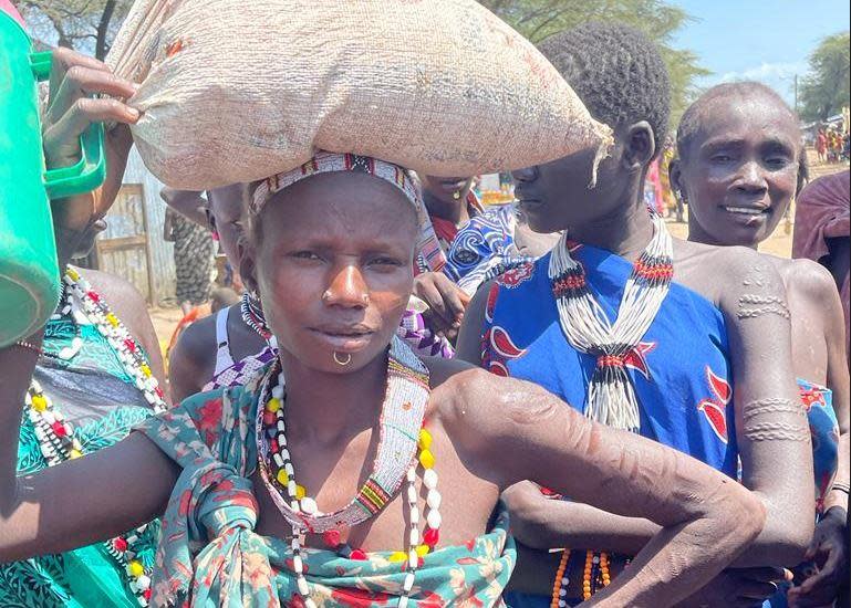 CBS News met Napir Marko at a market in Kapoeta, South Sudan. She said couldn't afford to eat, and had heard that the World Food Program 