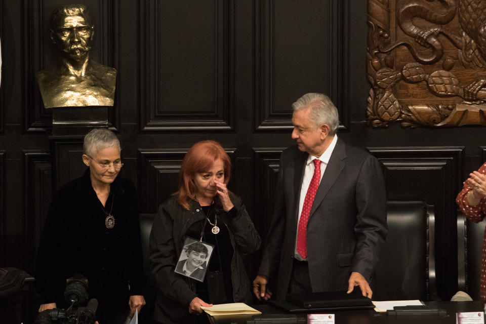 Claudia Piedra Piedra, Rosario Piedra Ibarra y el presidente de México, Andrés Manuel López Obrador | Foto: Cuartoscuro