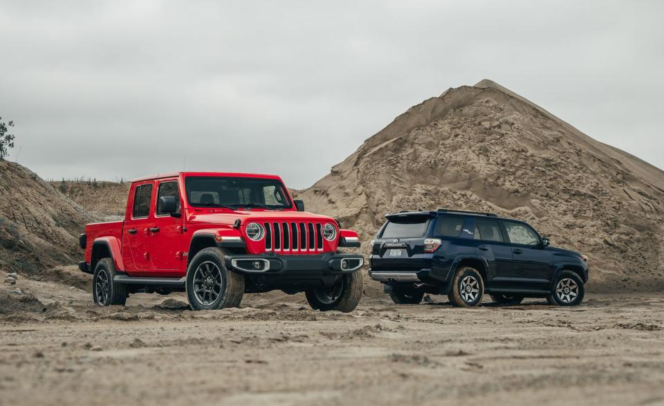 Photos of the 2020 Jeep Gladiator and 2019 Toyota 4Runner