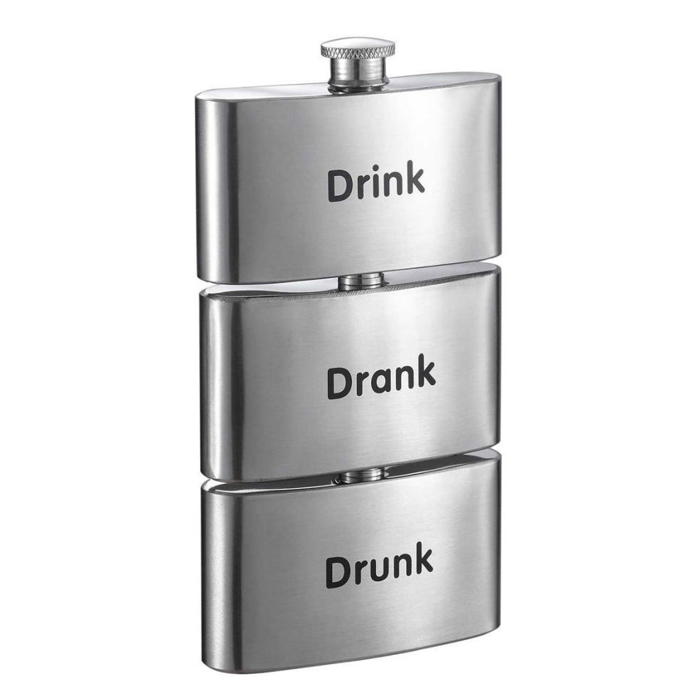 Does Pop like to imbibe at inopportune moments? This <a href="https://www.overstock.com/Home-Garden/Visol-Tenses-Printed-Three-In-One-Liquor-Flask-Tower-3-ounces/10590582/product.html?refccid=X77P6E2HVMEICT2NN27YU6CMJE&amp;searchidx=86" target="_blank">3-in-1 flask</a> is perfect for him. Not only can it hold his favorite beverage, but it also shows his level of intoxication with a clever three-tiered system: If he gets to the "drunk" flask, he should call an Uber.<br />