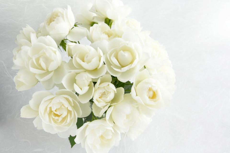 white rose bouquet