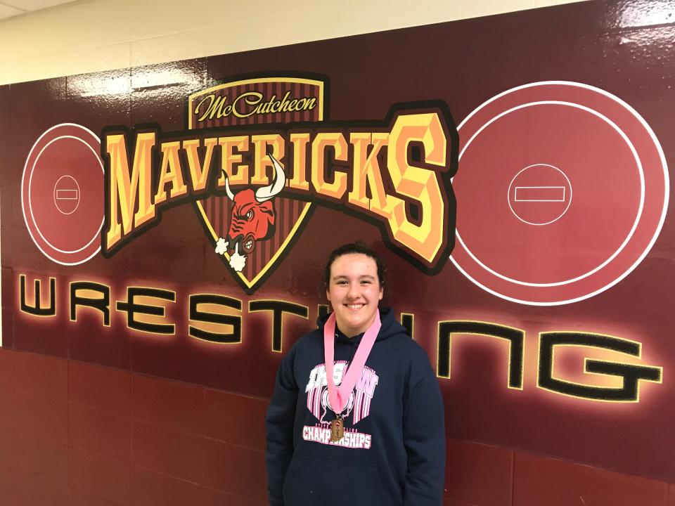 McCutcheon freshman Riley Dempewolf won a state championship, the first female state wrestling champion from Tippecanoe County.