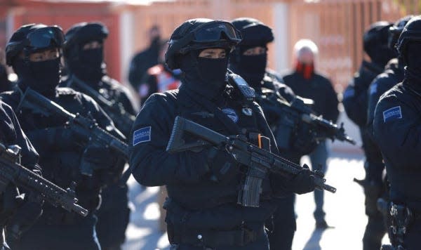 Police are shown in Juárez in this file photo.