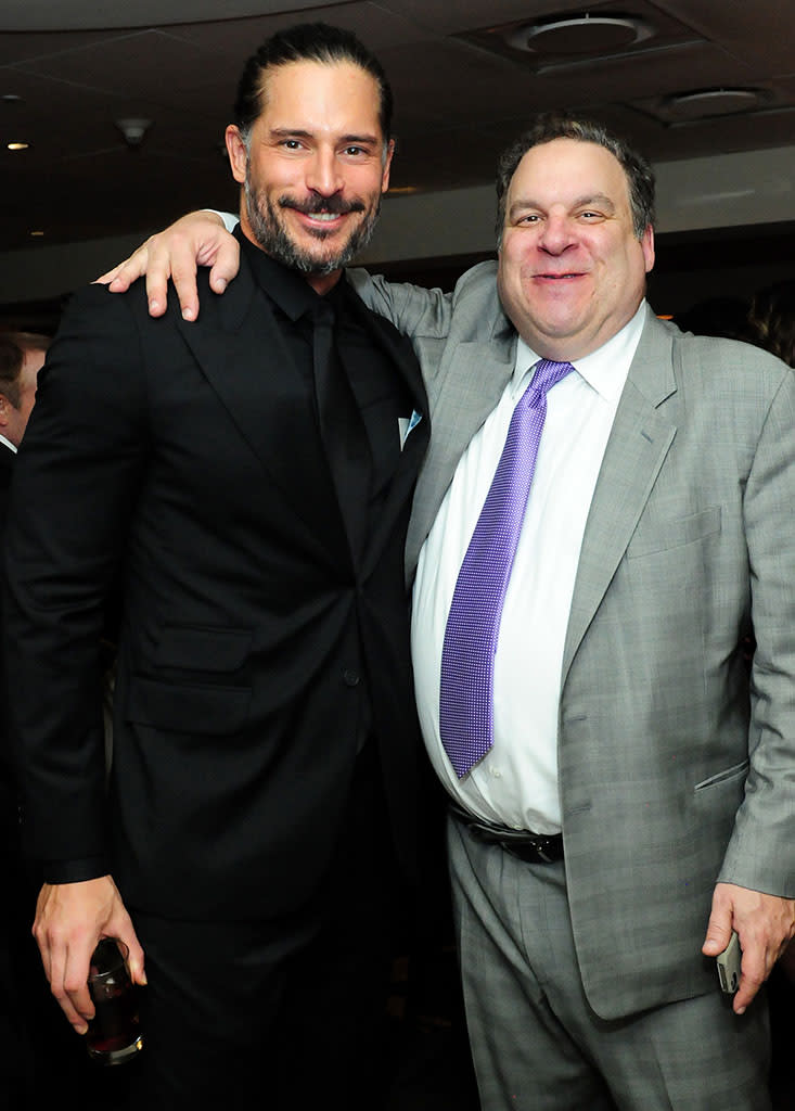 Joe Manganiello and Jeff Garlin attend HBO's Official Golden Globe Awards After Party held at Circa 55 Restaurant at The Beverly Hilton Hotel on January 13, 2013 in Beverly Hills, California.