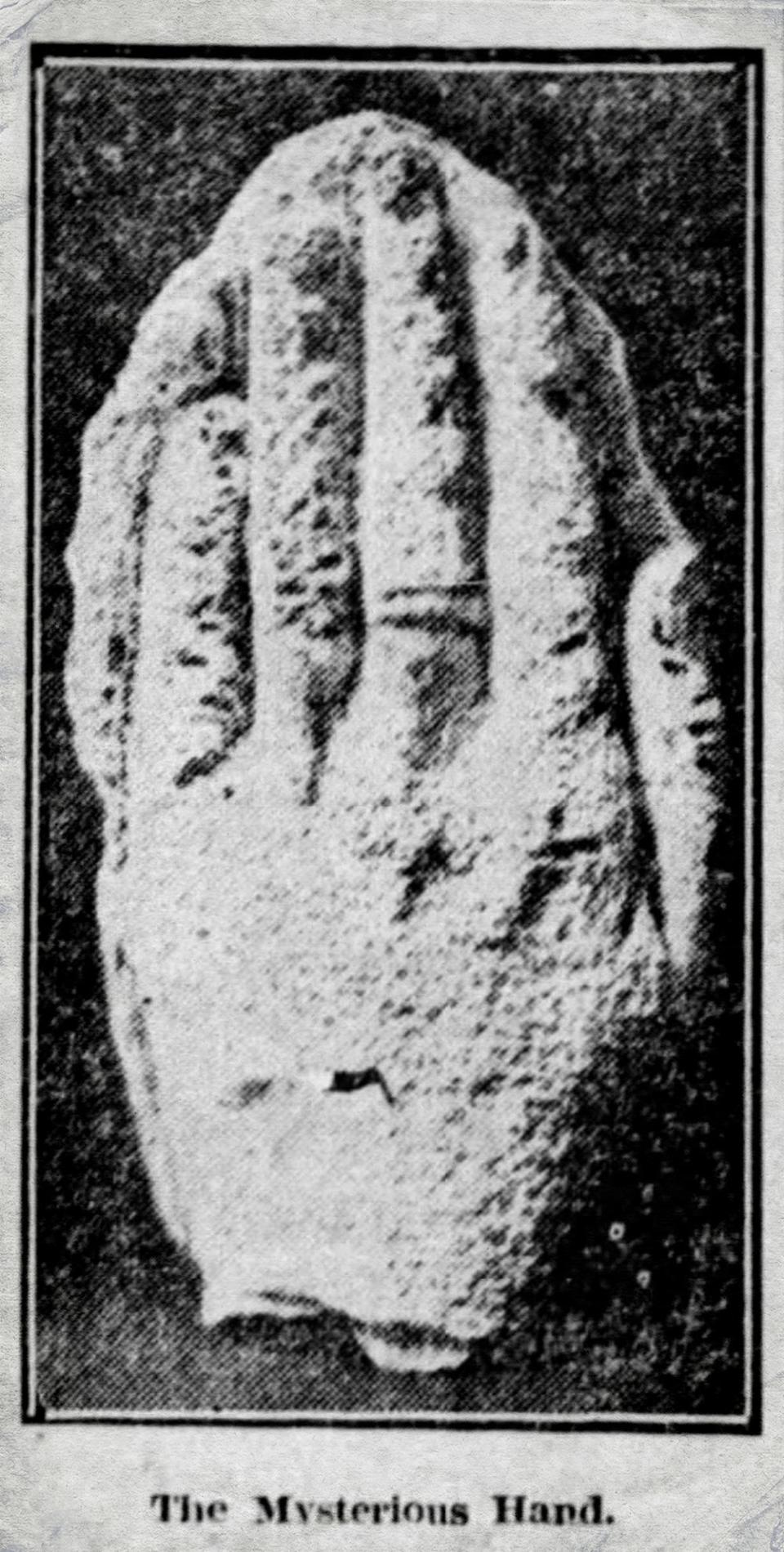 The mysterious hand, from the Muncie Morning Star, Tuesday, April 12, 1904.