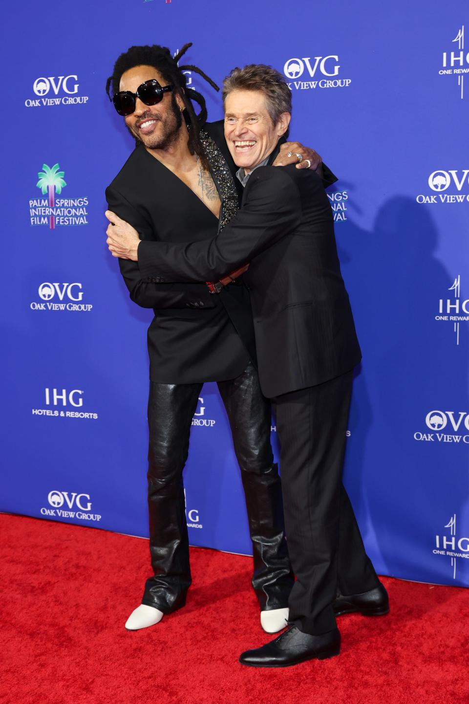 Lenny Kravitz and Willem Dafoe attend the 35th Annual Palm Springs International Film Awards.