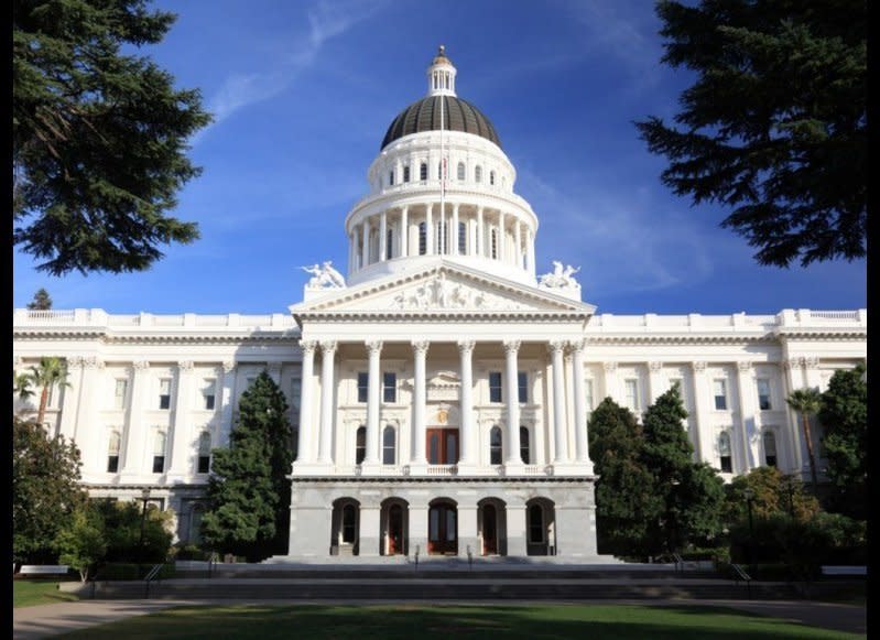 <strong>CALIFORNIA STATE CAPITOL AND CAPITOL MUSEUM</strong>  Sacramento, California    <strong>Year completed: </strong>1874  <strong>Architectural style:</strong> Neo-Classical  <strong>FYI:</strong> Look for Minerva. You’ll find the Roman goddess pictured in the Great Seal, on tile groupings on the floor, peering down from arches leading to the second-floor rotunda walkway, and the pediment in the building’s exterior. According to myth, Minerva was born fully grown, the way California became a state without first being a territory.  <strong>Visit:</strong> Public tours leave on the hour daily, from 9 a.m. to 4 p.m.