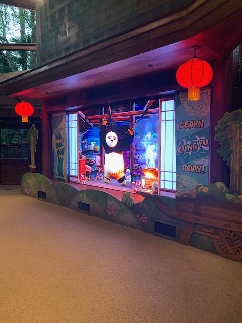 An animated image of Po from Kung Fu Panda, inviting viewers to "Learn Kung Fu Today!" The setting includes traditional Chinese decor and bright red lanterns