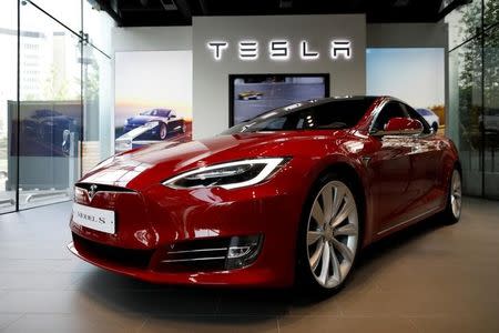 A Tesla Model S electric car is seen at its dealership in Seoul, South Korea July 6, 2017. REUTERS/Kim Hong-Ji/Files