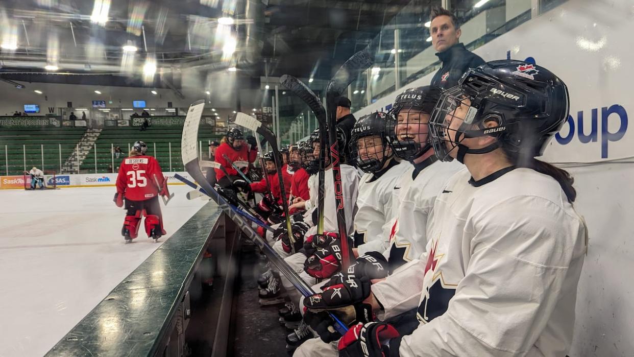 Team Canada will battle Team USA in the fifth game of the women's hockey Rivalry Series on Wednesday at the SaskTel Centre in Saskatoon, Sask. (Dayne Patterson/CBC - image credit)