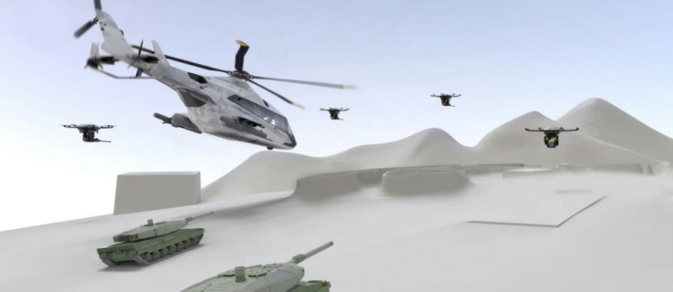 Airbus will present a concept based on its RACER high-speed helicopter. <em>Airbus rendering</em>