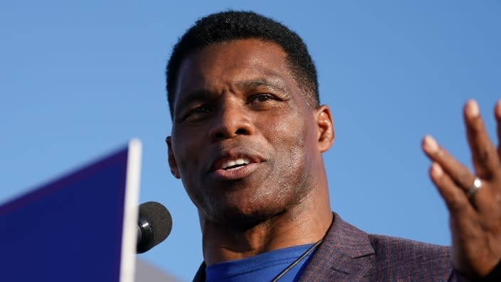 Republican Senate candidate Herschel Walker speaks at a September rally featuring former President Donald Trump in Perry, Georgia. (Photo: Sean Rayford/Getty Images)