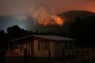 Wildfire burns in Chile