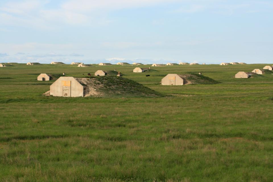 Vivos bunkers in a field