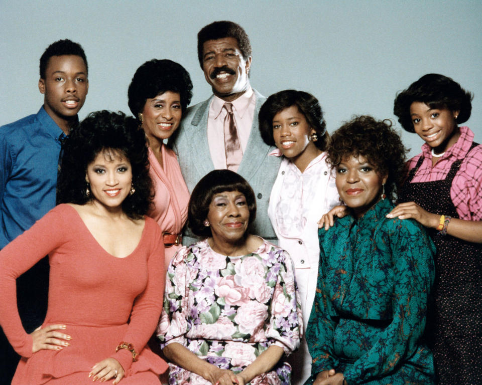 Image: 227, (back, from left): Curtis Baldwin, Marla Gibbs, Hal Williams, Regina King, Kia Goodwin, (front) (Columbia Pictures / Everett Collection file)