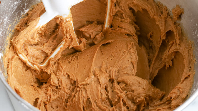 brown cookie dough in bowl