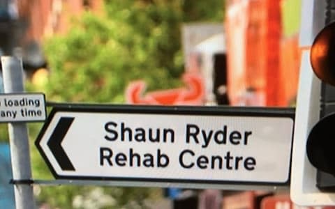 'Shaun Ryder Rehab Centre': The Happy Mondays frontman and former drug addict seems to have launched an unlikely new enterprise - Credit: BBC
