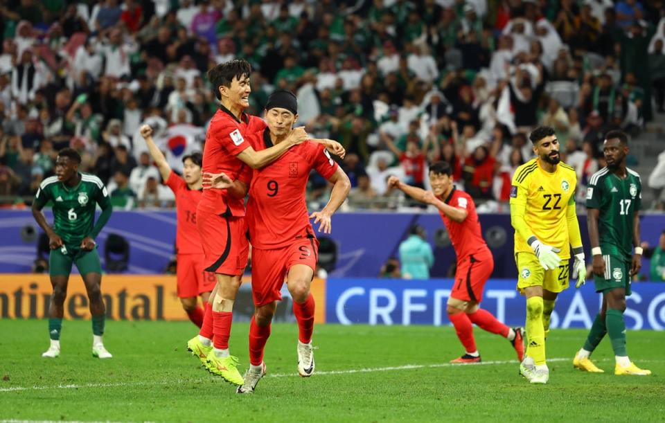 South Korea were seconds away from going out before Cho Gue-sung equalised (REUTERS)