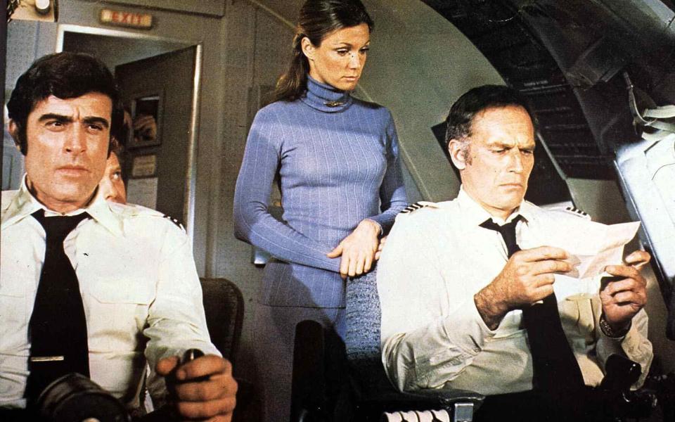 Skyjacked (1972): Mike Henry, Yvette Mimieux and Charlton Heston - FilmPublicityArchive/United Archives via Getty Images